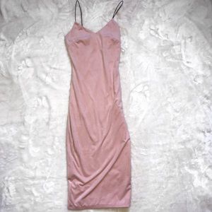 semi long pink fitted dress